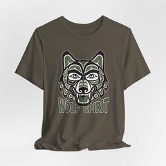 Wolf Spirit T-Shirt | Red & Black Indigenous Formline Wolf Head Tee Shirt