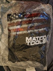 Matco Tools Tri V-Neck Tee Sz Small Womens Shirt American Flag Print Black