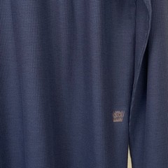 Mack Weldon Thermal Waffle Henley Mens XXL Long Sleeve Shirt Wicking Wool Blue