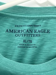 American Eagle Tee T Shirt Mens Size XL Teal Turquoise Short Sleeve Logo
