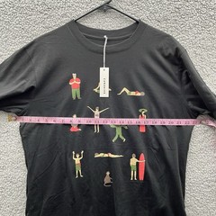 Curative x Manikan Short Sleeve T Shirt Black Size L Chill Vibes Yoga Surf NWT