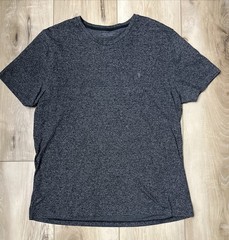 AllSaints Mens Tonic Crew Neck Ramskull T-Shirt Marled Black Size XL