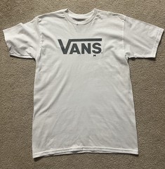 VANS Classic Logo T-Shirt White Size Medium