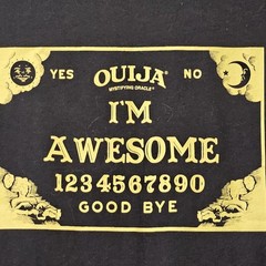 Ouija Board Game Mystifying Oracle (I’m Awesome) Black T Shirt Youth Large 12/14
