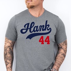 HANK 44, Baseball HOF themed Pre-Shrunk Ring Spun Cotton T-Shirt