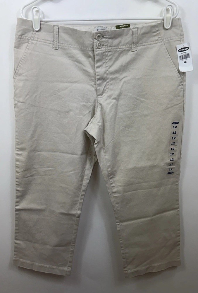NWT Old Navy Women’s 12 Low Waist Stretch 97% Cotton Khaki Pants