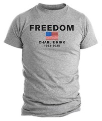 Charlie Kirk Freedom USA American Flag Patriotic T-Shirt