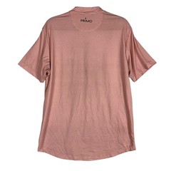 Primo Shirt Mens Medium Pink Henley Polka Dot Lightweight Stretch Tee Jersey