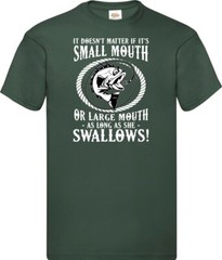 Fishing Mouth Swallows Humour Novelty T Shirt Various Colours And Sizes