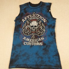 Men’s Affliction Reversible Sleeveless Tank Top Sz L Live Fast American Customs