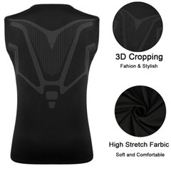 Mens Compression Shirt Athletic Workout Gym Tank Top Base Layer Body Shaper Vest