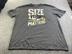 Academy Sports Outdoors Size Matters Fishing T-Shirt XXL Gray Graphic Tee