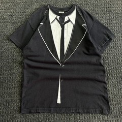 Vintage Tux Tuxedo T Shirt M Suit Jacket Tie Graphic Print Delta Emo Goth Rock