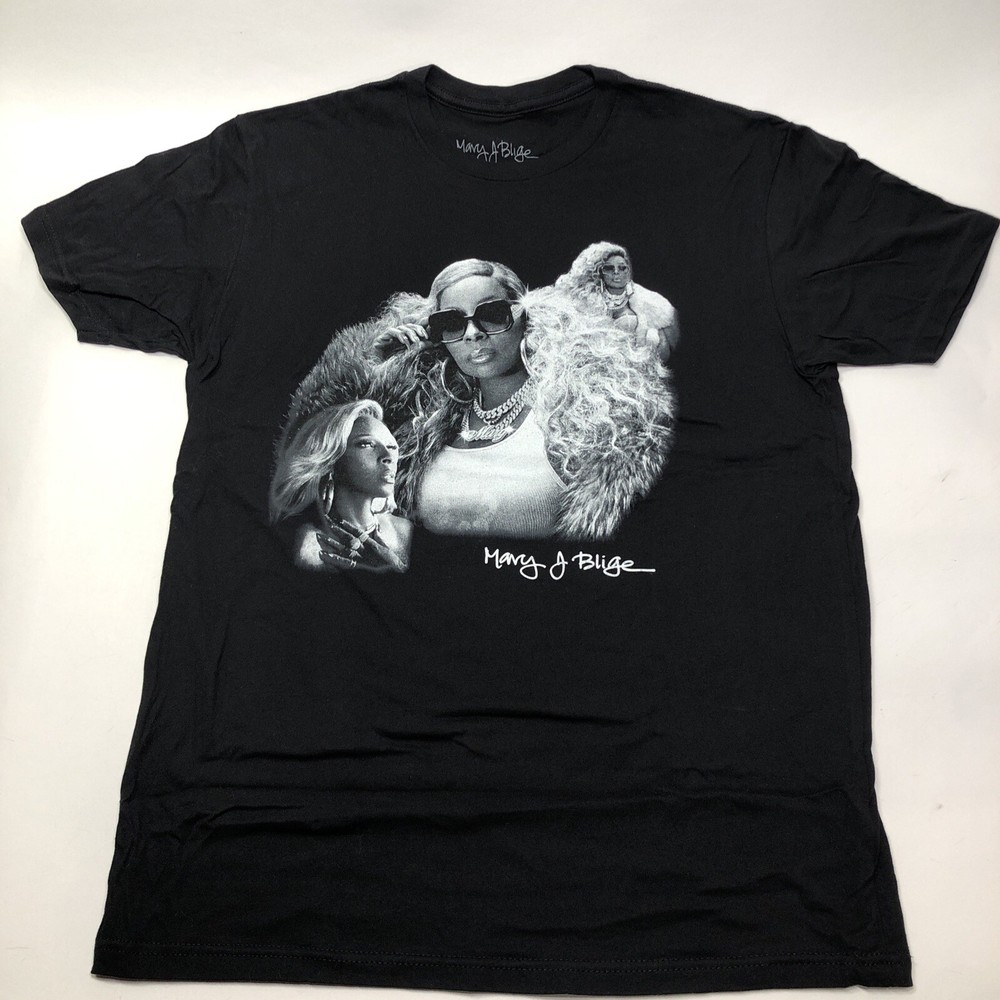 Mary J Blige Gorgeous 2022 Tour Double Sided Large Black T Shirt Concert Merch