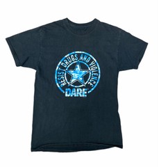Vintage DARE Black Shirt Blue Digital Camo Measures Small Drug Awareness Ed