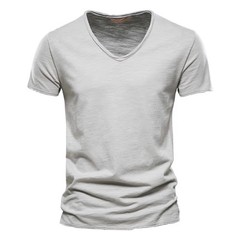 Men Cotton V-Neck Slim Fit T-Shirt Beach Casual Summer Gym Fitness Tee Fun Gift