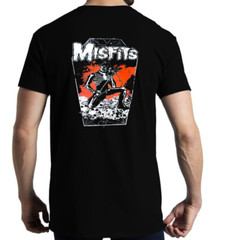 Misfits American Rock Band Men’s Double Design Black T-Shirts (Multiple Designs)