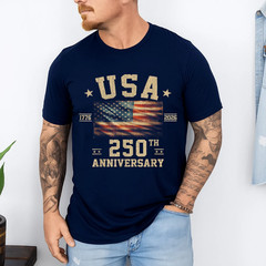 America US Flag Patriotic 250th Anniversary USA 4th of July T-Shirt