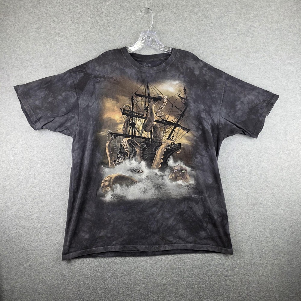 The Mountain Kraken T Shirt Mens 2XL Gray Nautical Pirate Ship Octopus Tee
