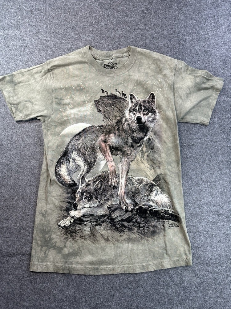 The Mountain Wolf Graphic T Shirt Mens Small Tie Dye USA Made 2012