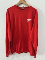 Milwaukee Tools Logo T-Shirt Mens XL Red Long Sleeve Chest 46” Length 28”