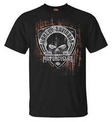Harley-Davidson Men’s Corrosion Skull Short Sleeve Crew-Neck T-Shirt – Black