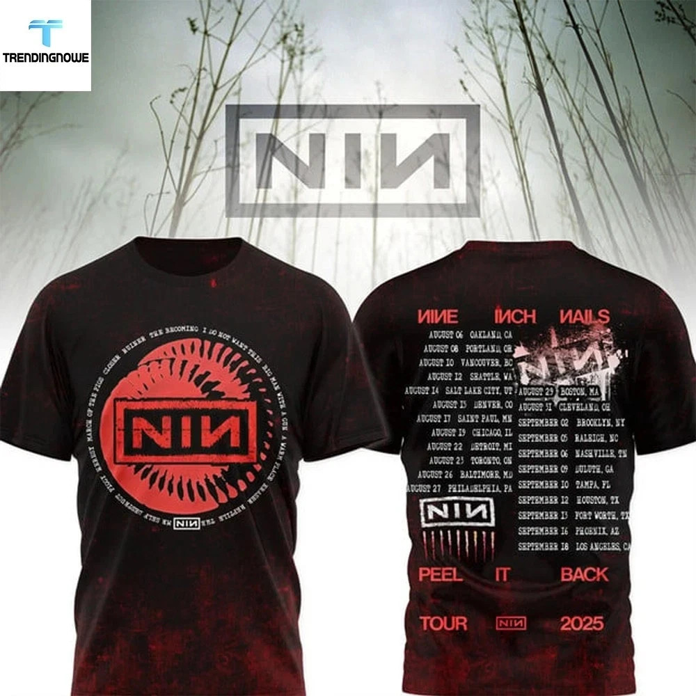 EW NIN Nine Inch Nails Peel It Back Tour 2025 AOP 3D Unisex All Size Shirt VA851