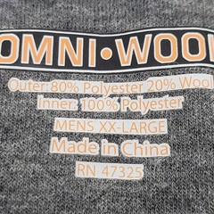 Omni Wool Long Slv Base Layer Thermal Shirt Gray Men’s 2XL – Excellent