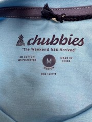 Chubbies Graphic Tee Shirt Mens Medium Blue The Weekend Has Arrived Beach Retro