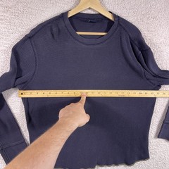 Vintage GAP Thermal Shirt Mens XL Navy Heavyweight Waffle Knit Y2K Grunge 90’s