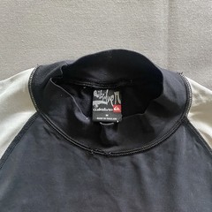 Vintage 2000s Quicksilver Surf Shirt Mens Medium Black Gray Surfing Beach Swim