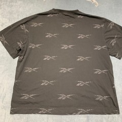 Reebok T Shirt Mens XL Black Allover Logo Graphic Casual Crew Neck Short Sleeve