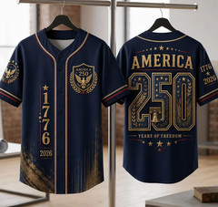 USA 250th Anniversary Baseball Jersey 1776-2026 Patriotic Liberty Bell Shirt