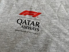 F1 QATAR AIRWAYS SHIRT Mens L LARGE Oversized Long Sleeve Grey Top Formula 1