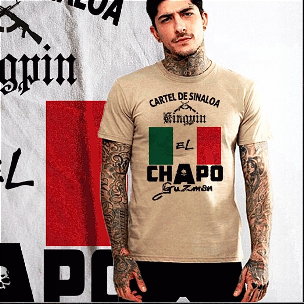 El Chapo T-Shirt Sinaloa Cartel Mexican Crime Boss, Mafia Mobster Gangster Tee