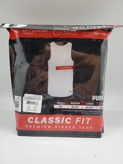 3PK PUMA Premium Ribbed Tanks A Shirts Men S M L XL Black White Gray Classic Fit