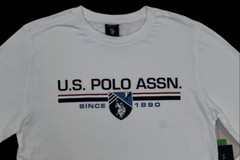 Men US Polo Assn Player USPA Big Logo Long Sleeve Crewneck Classic Tee T Shirt S