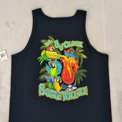 Margaritaville Jamaica Tank Top Shirt 5 O’clock Somewhere Blue Men Medium