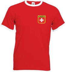 Switzerland Switzerland Ringer Shirt Jersey, Red/White