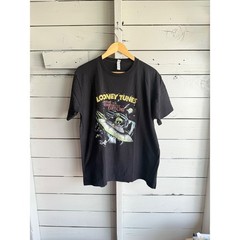 Looney Tunes Marvin the Martian Graphic T-Shirt Mens Black Short Sleeve Tee L