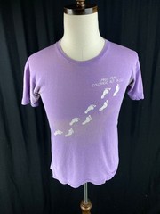 70s Vtg Paper Thin Colorado Tourist T-Shirt Tee Distressed Pikes Peak AOP Purple