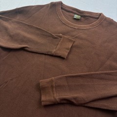 Gemrock Heavyweight Thermal Shirt Mens 6XL Brown Waffle Knit Long Sleeve Cotton