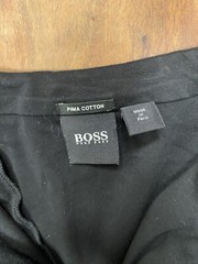 HUGO BOSS Shirt Mens Sz XL Long Sleeve 1/4 Zip Black Pullover
