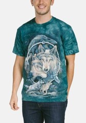 Wolf In Spirit I Am Free Wolves Bird Native American Blue Mountain T-Shirt S-3X