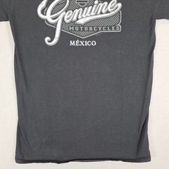 Harley Davidson Graphic T-Shirt Mens Medium Tall Black Antique Motorcycle Mexico