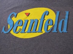 Seinfeld Distressed Press Print Logo TShirt BLUE GRAY HEATHER XL Ripple Junction