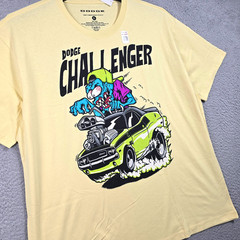 Ratfink Dodge Challenger Shirt Mens XL Yellow Mopar American Muscle Car NWT