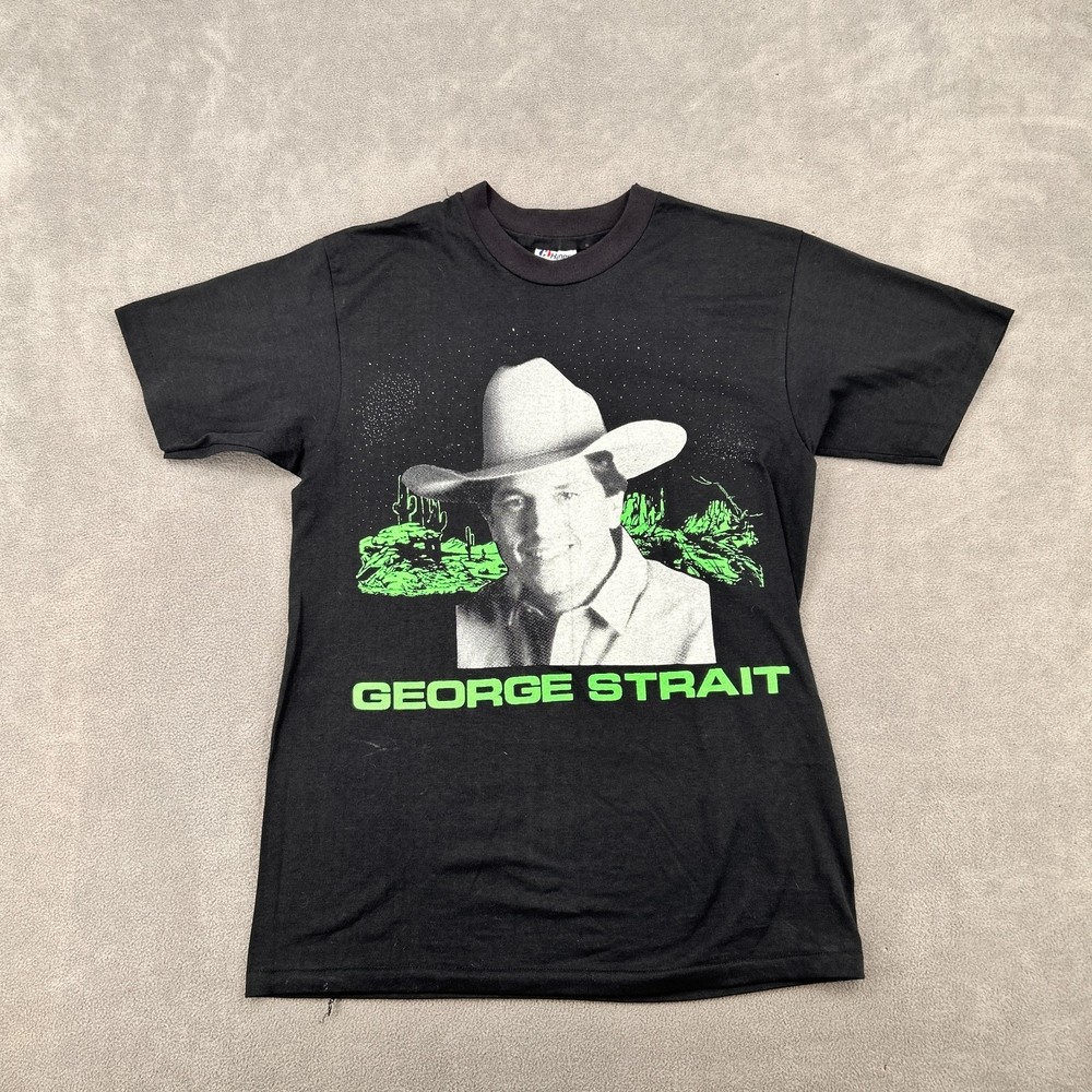Vintage Hanes Fifty Fifty T Shirt Mens M(38-40) Black George Strait Entertainer