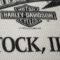 Vintage 90s Harley Davidson Thermal Long Sleeve Shirt XL White (Fits Smaller)