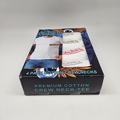 4 Pack VON DUTCH White Cotton Crew Neck T-Shirt Set Men’s S M L